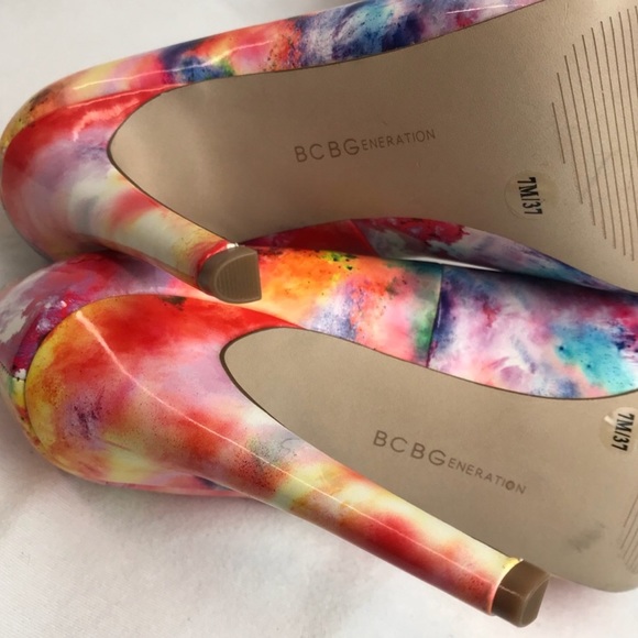 SOLD BCBGeneration Watercolor Parade Stilettos - Picture 8 of 8